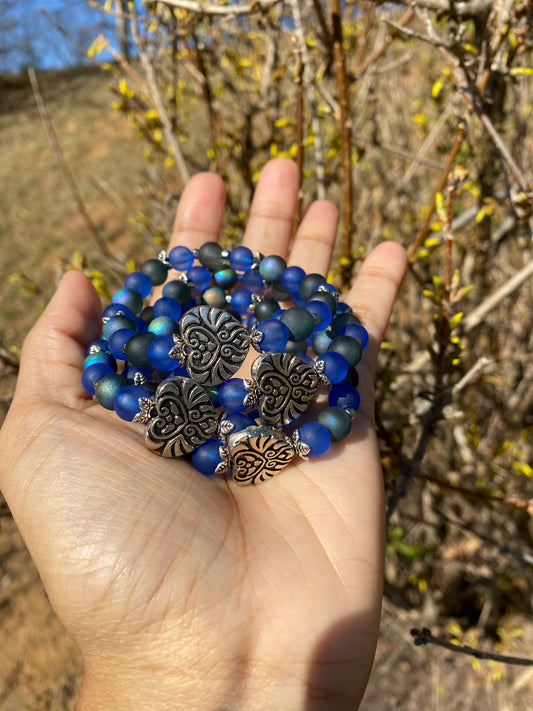 Blue heart bracelet